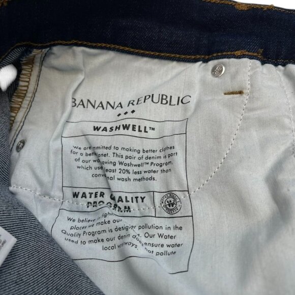 Banana Republic Dark Blue Wash Jeans Women’s Size 31/12 Slim Straight Mid Rise - Picture 9 of 9